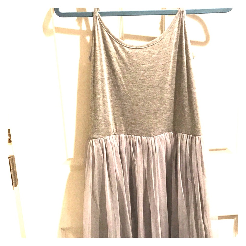 Grey mesh skirt dress